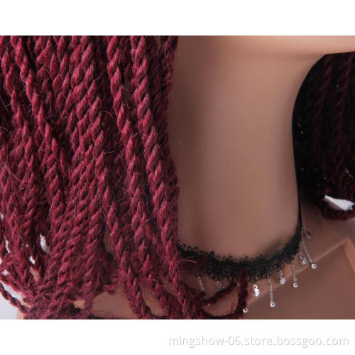 16" twisted ombre braided lace wig with baby hair